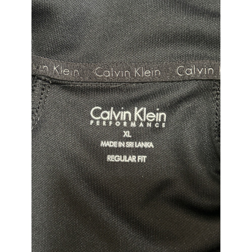 Calvin Klein Performance Mens XL Track Jacket Black Full Zip Reflective Piping - Picture 8 of 13